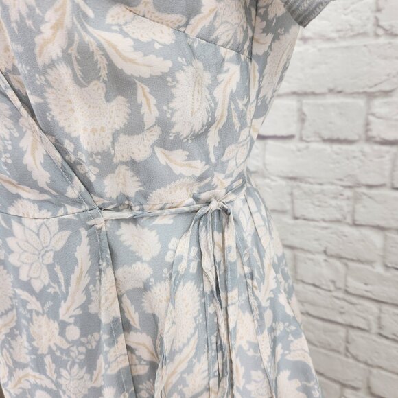 Reistor True Wrap Dress with Pockets Lined Floral Midi Dress Women's M - Picture 6 of 14